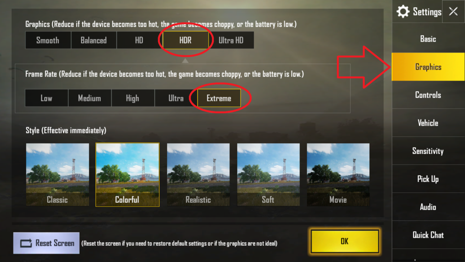 FPS VS Hz best graphics settings for pubg mobile Frame 