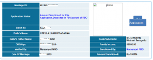 Kalyana laxmi status deposited pD account of RDO