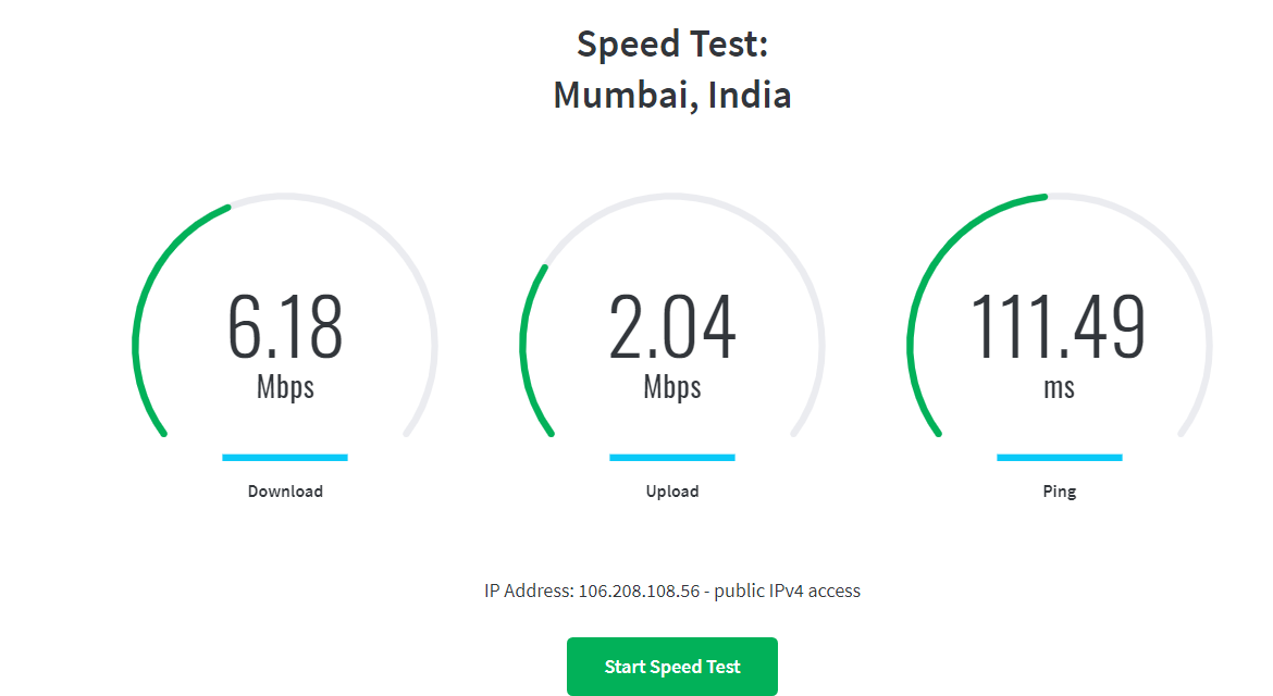 linode mumbai speed test