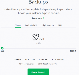 linode backup pricing weekly backups