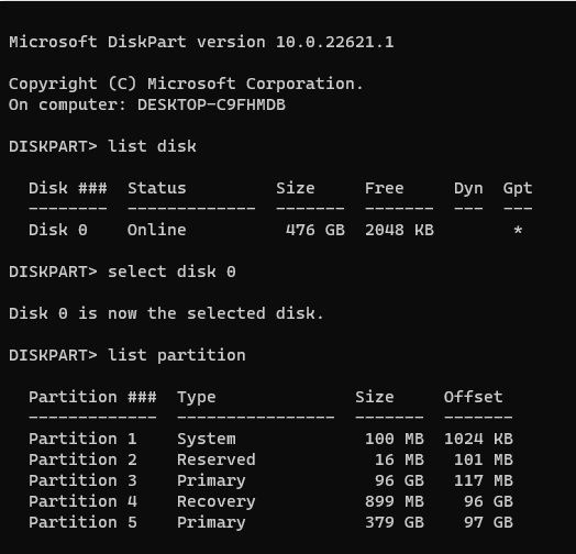 windows 11 disk partition extend c drive command prompt part 1