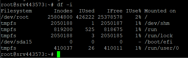 inodex check command in linux